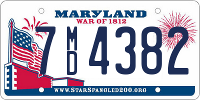 MD license plate 7MD4382