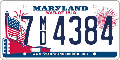 MD license plate 7MD4384