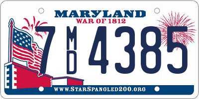 MD license plate 7MD4385