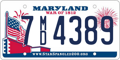 MD license plate 7MD4389