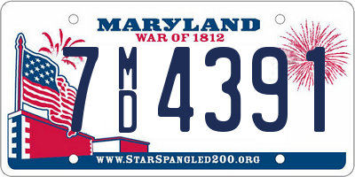 MD license plate 7MD4391