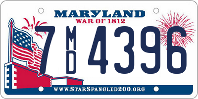 MD license plate 7MD4396