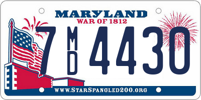 MD license plate 7MD4430