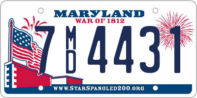 MD license plate 7MD4431