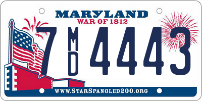 MD license plate 7MD4443