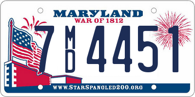 MD license plate 7MD4451