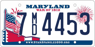 MD license plate 7MD4453