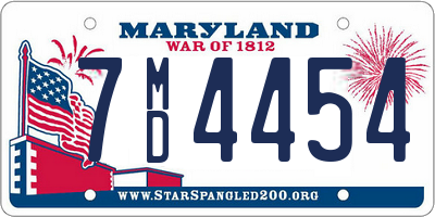 MD license plate 7MD4454