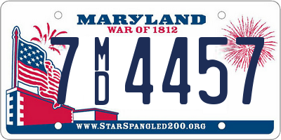 MD license plate 7MD4457