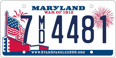 MD license plate 7MD4481