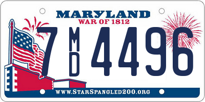 MD license plate 7MD4496