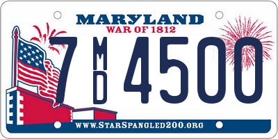 MD license plate 7MD4500