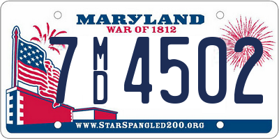 MD license plate 7MD4502