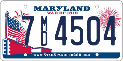 MD license plate 7MD4504