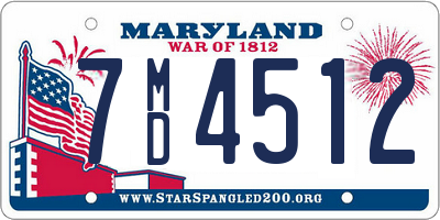 MD license plate 7MD4512