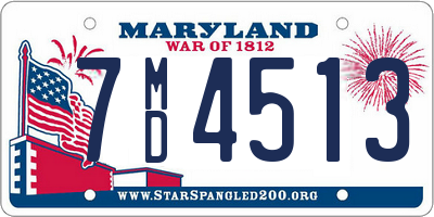 MD license plate 7MD4513