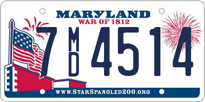 MD license plate 7MD4514