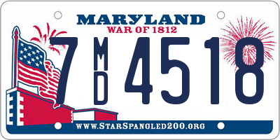 MD license plate 7MD4518