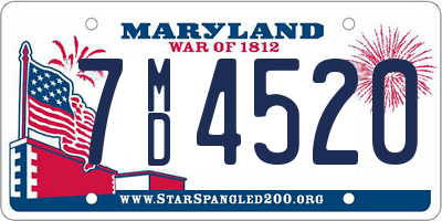 MD license plate 7MD4520