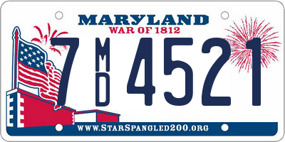 MD license plate 7MD4521