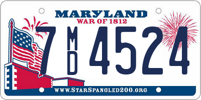 MD license plate 7MD4524