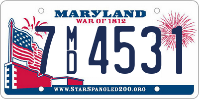 MD license plate 7MD4531