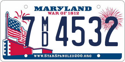 MD license plate 7MD4532