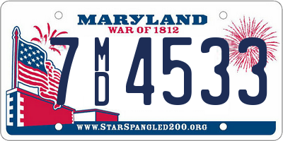 MD license plate 7MD4533