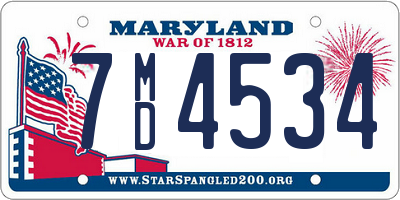 MD license plate 7MD4534