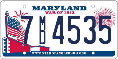 MD license plate 7MD4535