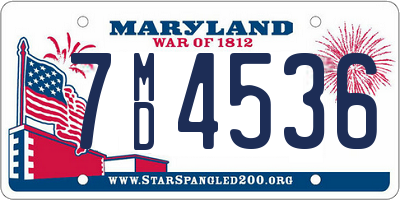 MD license plate 7MD4536