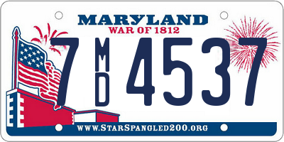 MD license plate 7MD4537