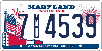 MD license plate 7MD4539