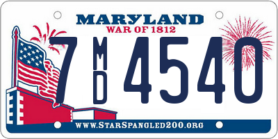 MD license plate 7MD4540