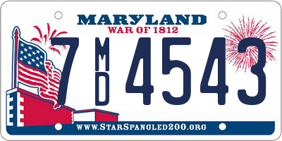 MD license plate 7MD4543