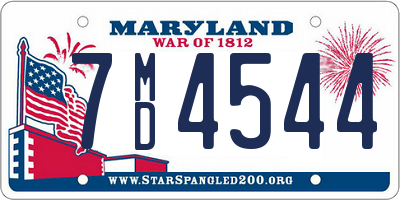 MD license plate 7MD4544