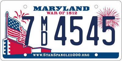 MD license plate 7MD4545