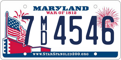 MD license plate 7MD4546