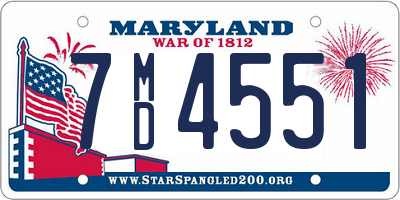 MD license plate 7MD4551