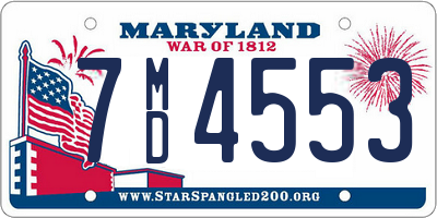 MD license plate 7MD4553