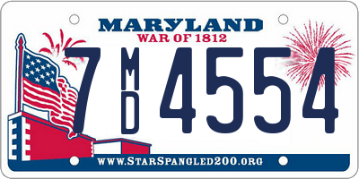 MD license plate 7MD4554