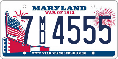 MD license plate 7MD4555