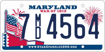 MD license plate 7MD4564