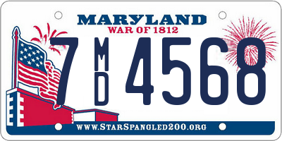 MD license plate 7MD4568