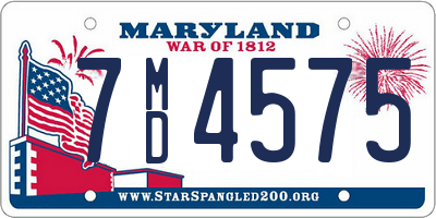 MD license plate 7MD4575