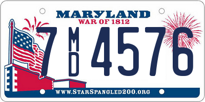 MD license plate 7MD4576