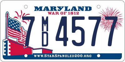 MD license plate 7MD4577