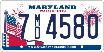 MD license plate 7MD4580