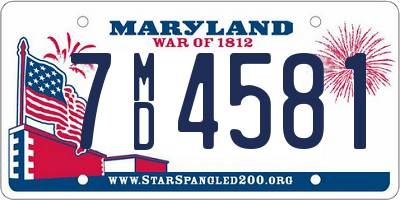 MD license plate 7MD4581