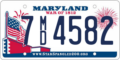 MD license plate 7MD4582